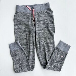 90 Degree By Reflex Girls Heather Gray Joggers with Pink Drawstring